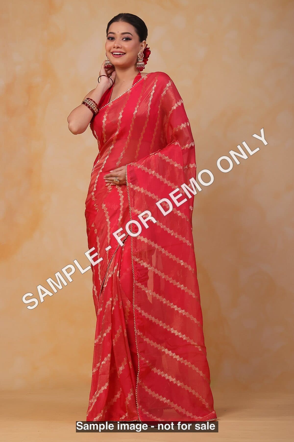 Sample - Pink organza tissue saree (demo), photo 3